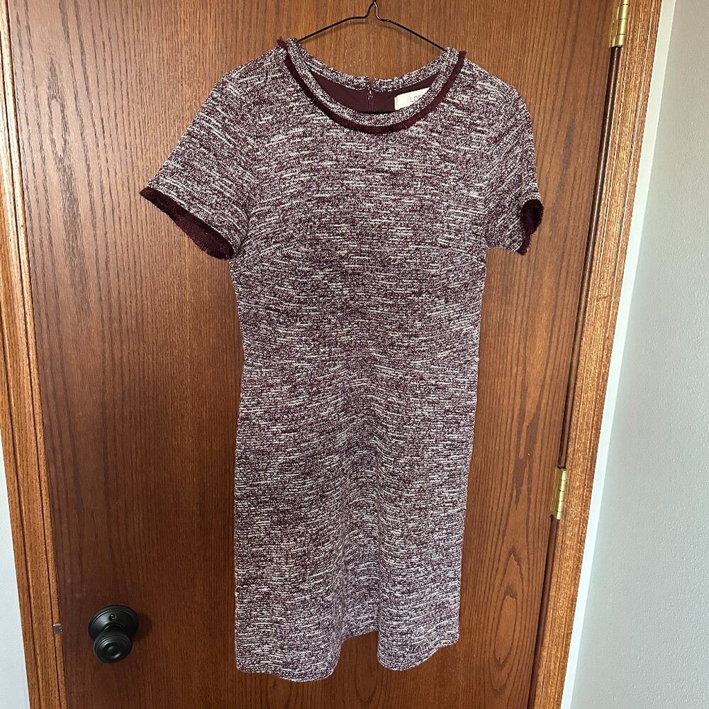 Maroon & White Twill Dress